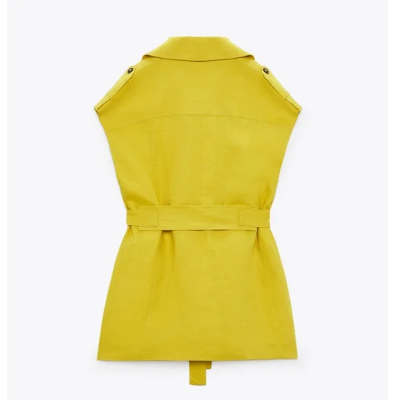 ❌️SOLD❌️ZARA DOUBLE BREASTED LINEN VEST SIZE L - Picture 3 of 5